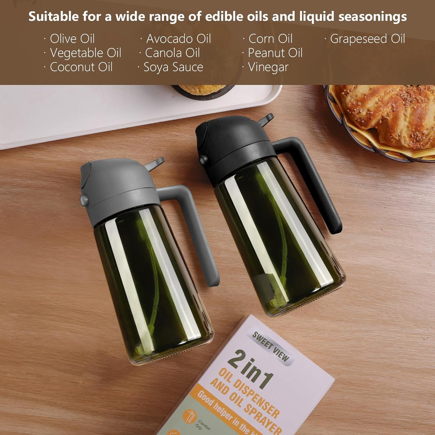Oil Dispenser 2-in-1, Oil Spray