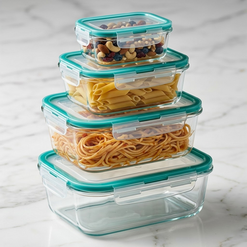 Glass Food Containers With Lids Set(4 pcs)