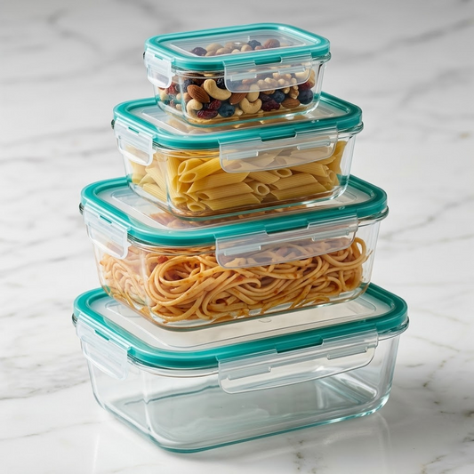 Glass Food Containers With Lids Set(4 pcs)