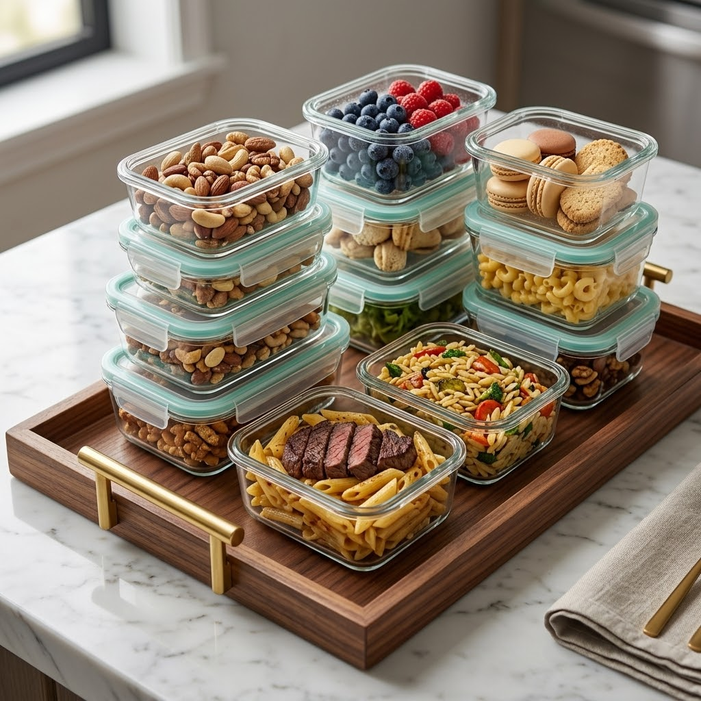 Glass Food Containers With Lids Set(4 pcs)