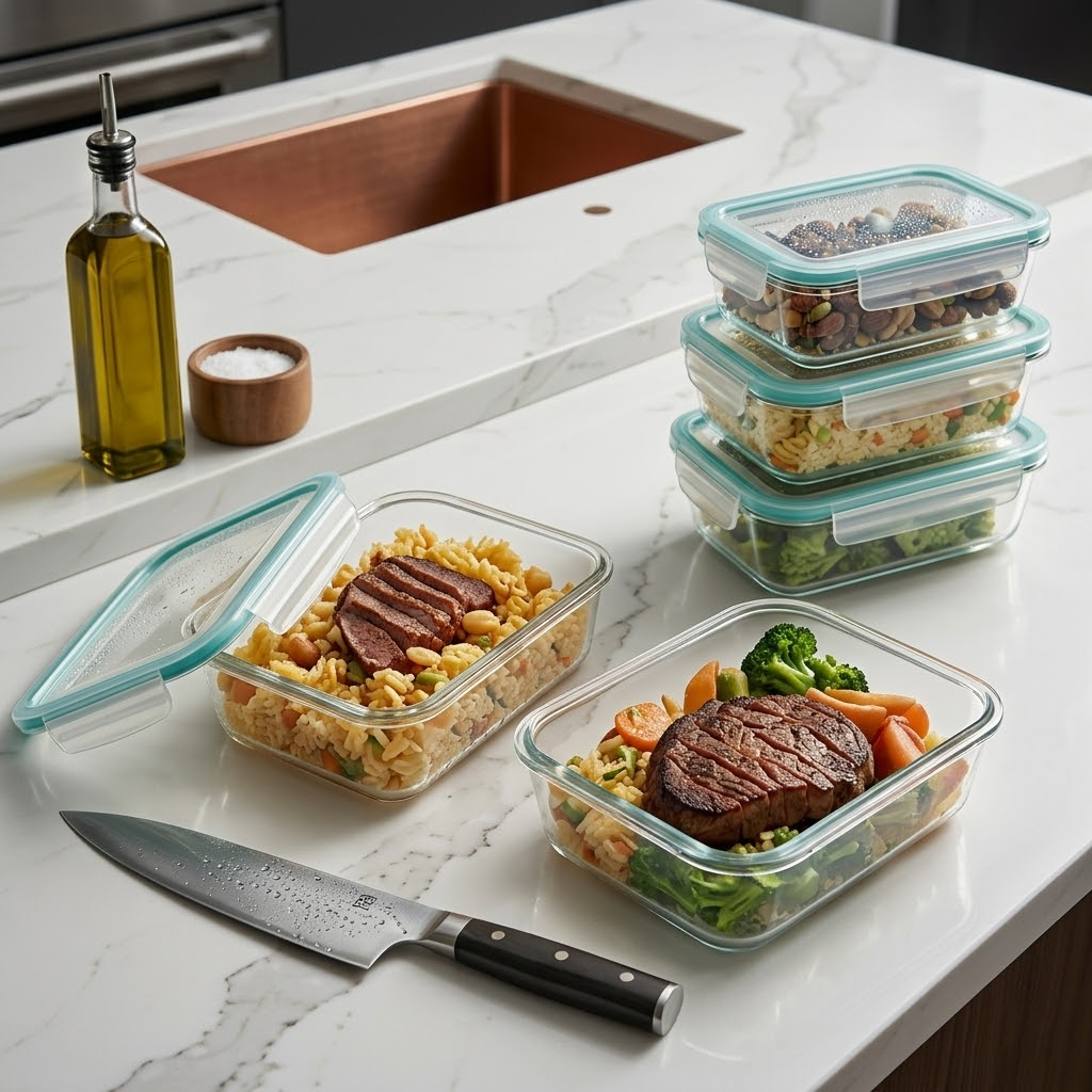 Glass Food Containers With Lids Set(4 pcs)