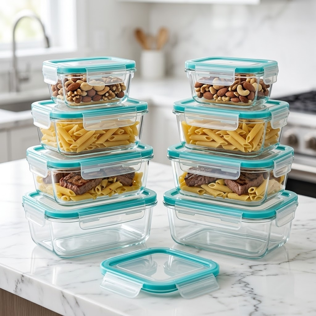 Glass Food Containers With Lids Set(4 pcs)