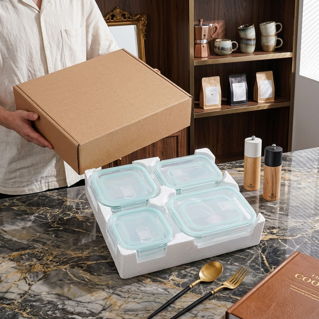 Glass Food Containers With Lids Set(4 pcs)