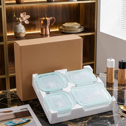 Glass Food Containers With Lids Set(4 pcs)